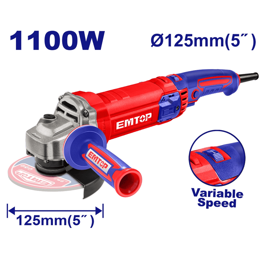 Meule 125 1100W a variateur EMTOP EAGRS11053 - SME IMPORT