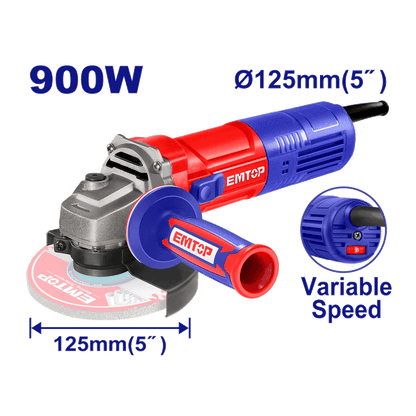 Meule 125 900W a variateur EMTOP EAGRS09051 - SME IMPORT
