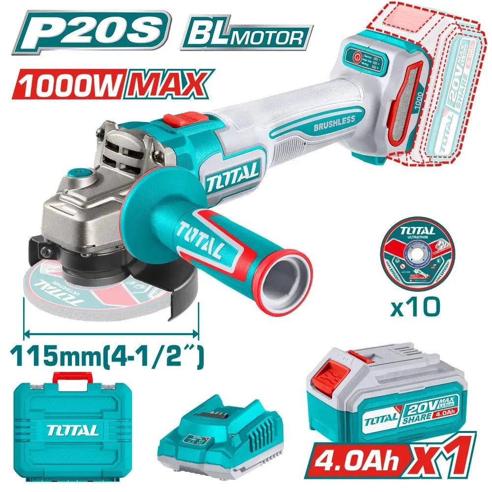 Meuleuse angle sans fil 20 v brushless 1000 w TAGLI271531 - SME IMPORT