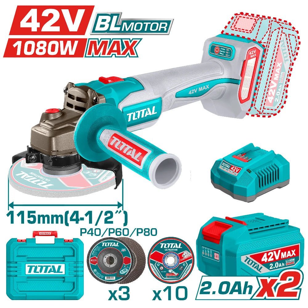 Meuleuse angulaire sans fil 42V max 1080W professionnelle TAGLI4108112 - SME IMPORT