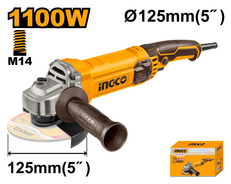 Meuleuse d’angle INGCO AG110038 – 1100 W, Ø 125 mm - SME IMPORT