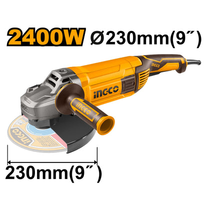 Meuleuse INGCO 2400W 230 mm M14 Pour Pro Métal AG24008