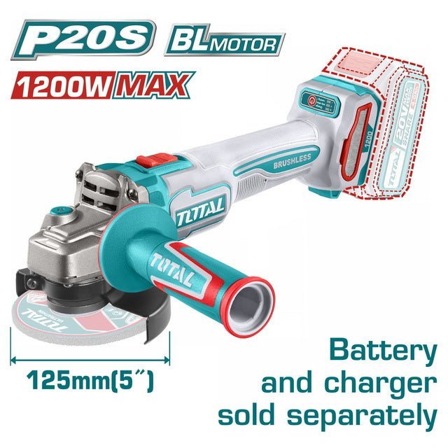Meuleuse sans fil 20V 1200W 125 mm TOTAL Tagli221253 - SME IMPORT