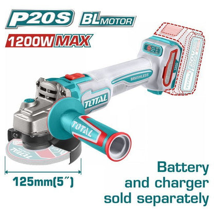 Meuleuse sans fil 20V 1200W 125 mm TOTAL Tagli221253 - SME IMPORT