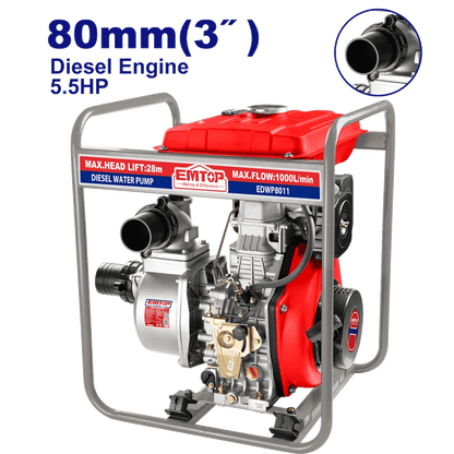 Motopompe diesel 3″ 1000l/MIN EMTOP EDWP8011 - SME IMPORT
