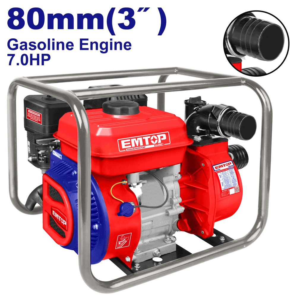 Motopompe essence 7CV 3″ 1000l/MIN EMTOP EGWP8012 - SME IMPORT