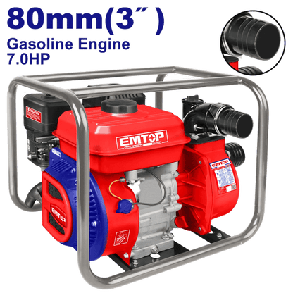 Motopompe essence 7CV 3″ 1000l/MIN EMTOP EGWP8012 - SME IMPORT