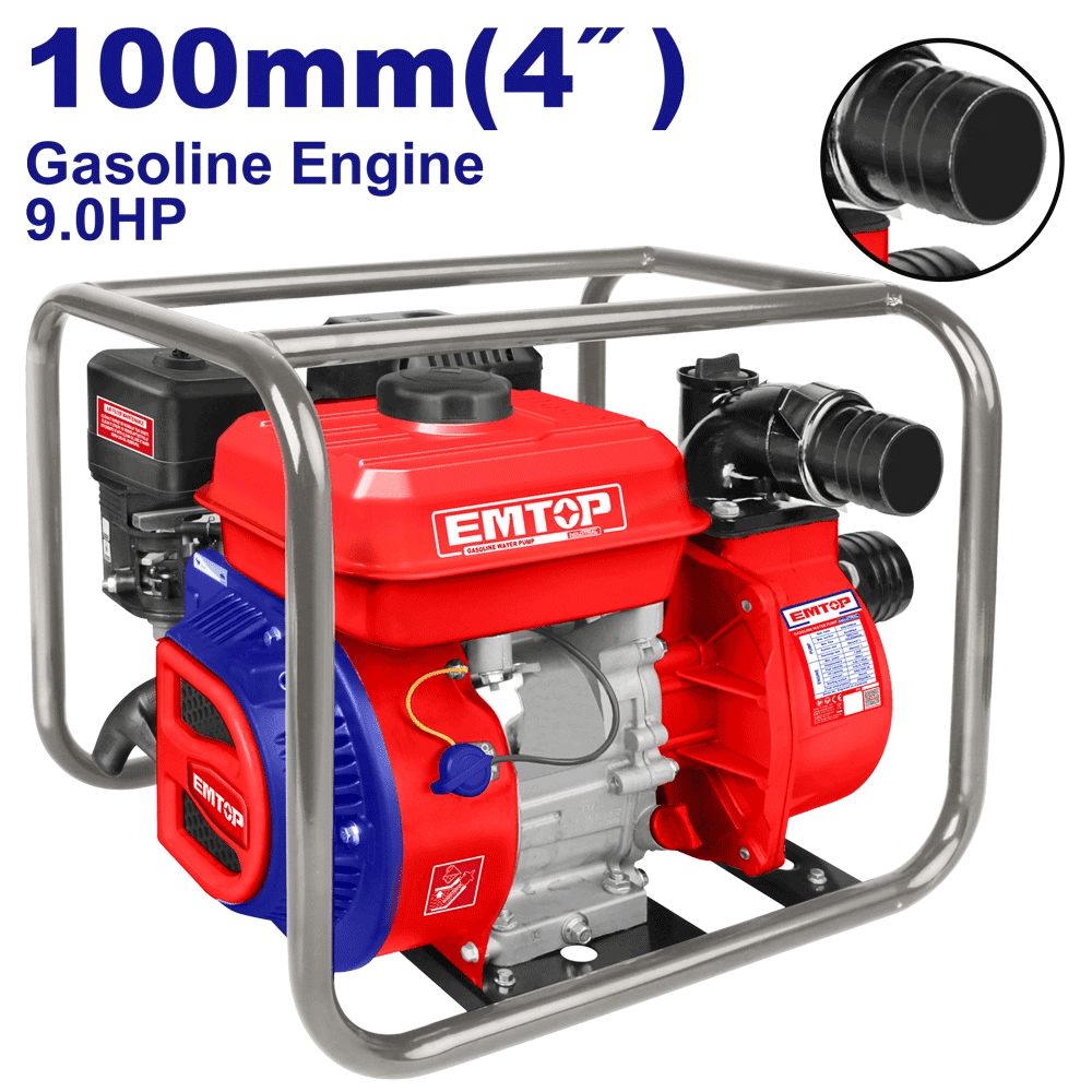 Motopompe essence 9CV 4″ 1500l/MIN EMTOP EGWP10012 - SME IMPORT