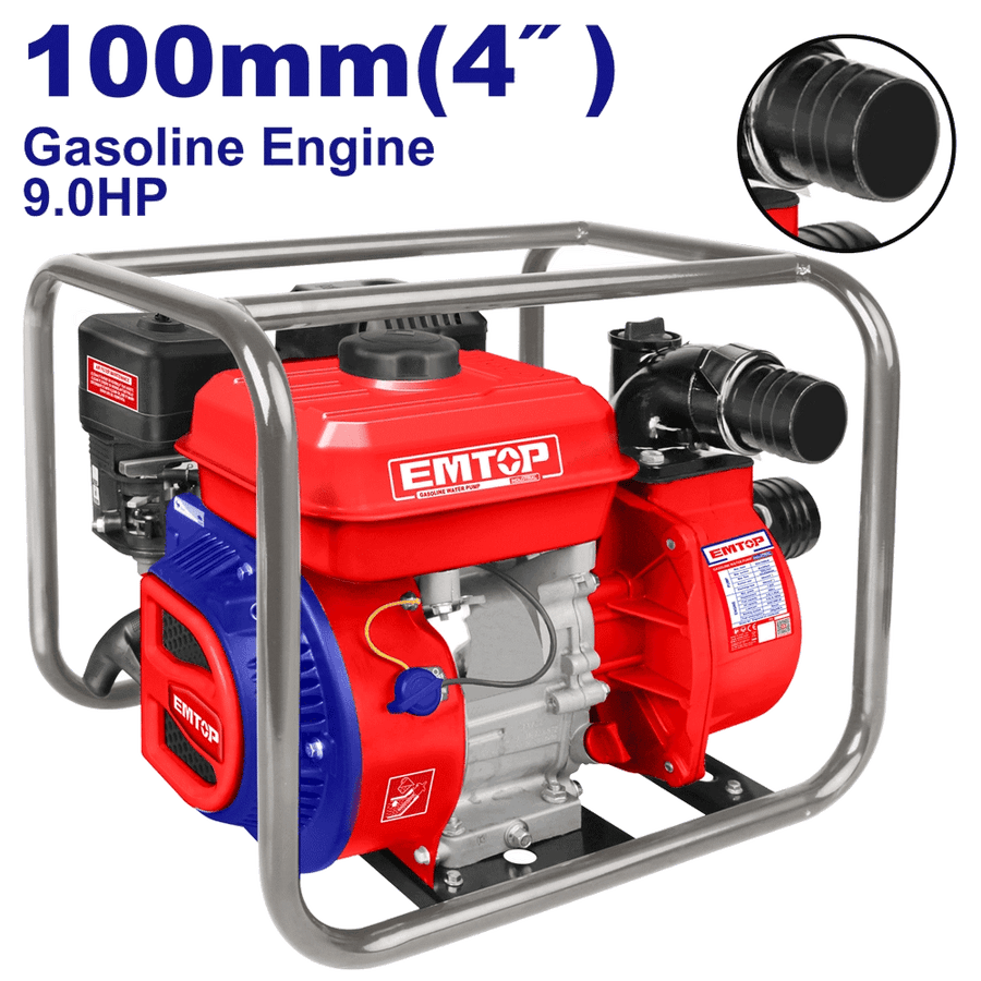 Motopompe essence 9CV 4″ 1500l/MIN EMTOP EGWP10012 - SME IMPORT