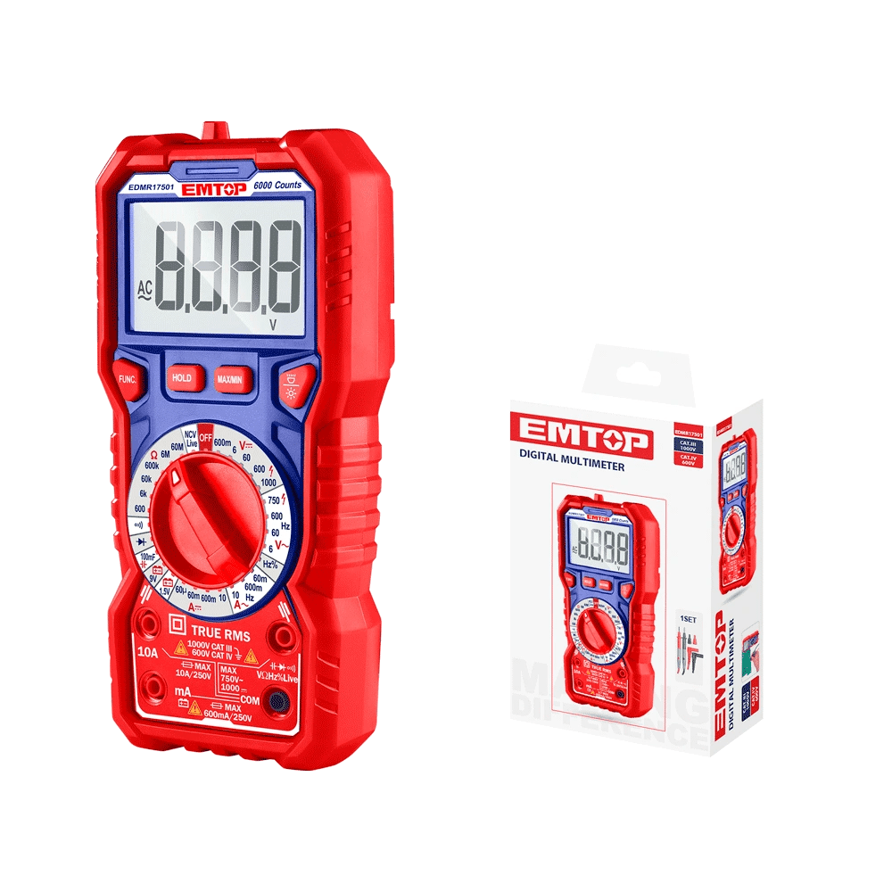 Multimétre digital 1000V EMTOP EDMR17501 - SME IMPORT