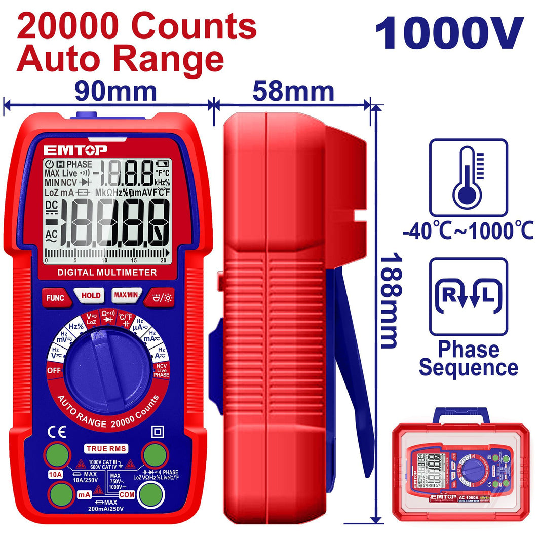 Multimètre Emtop - EDMR5410003 - 20000P - SME IMPORT