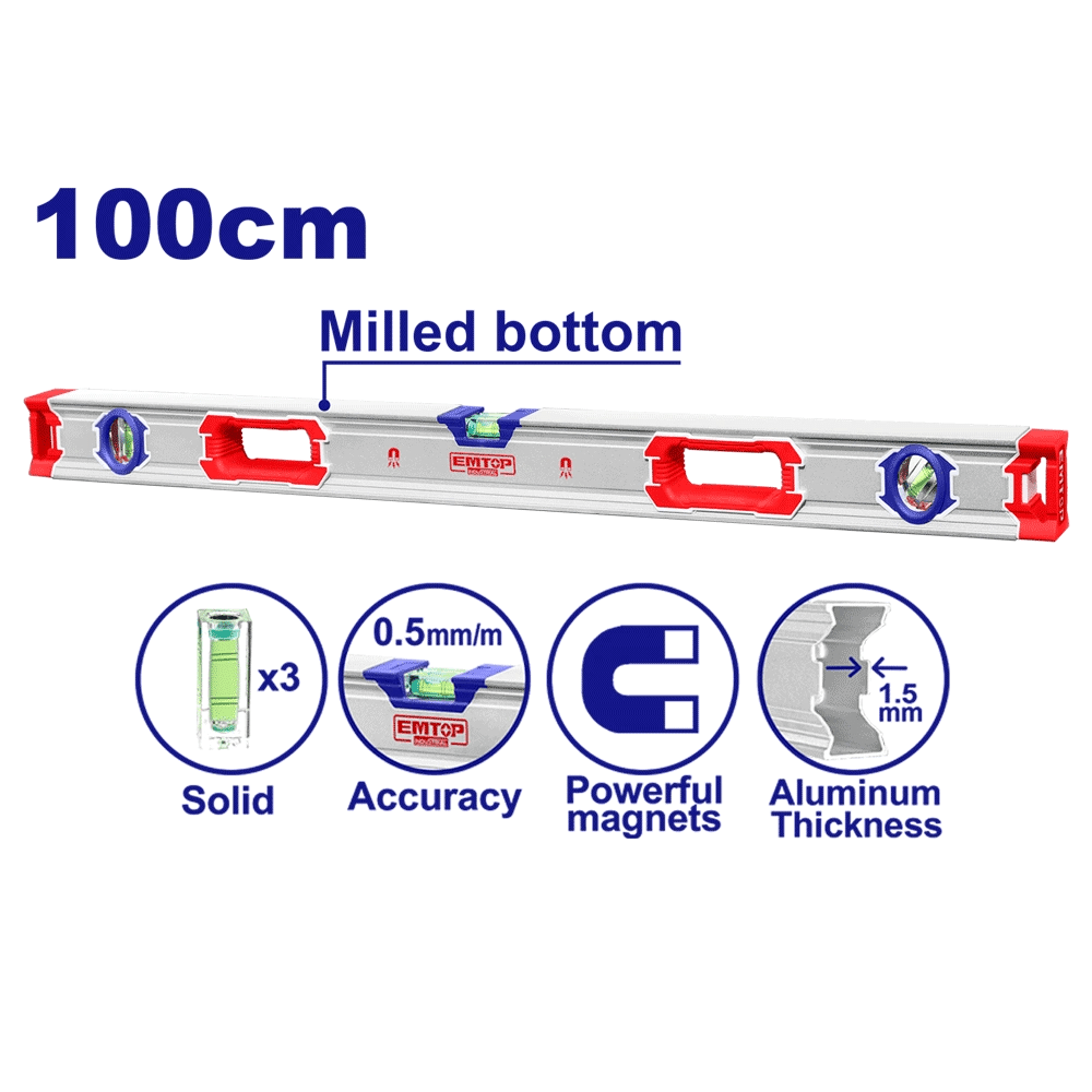 Niveau d’eau alu 100CM EMTOP ESLL310001 - SME IMPORT