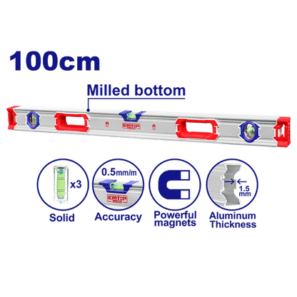 Niveau d’eau alu 100CM EMTOP ESLL310001 - SME IMPORT
