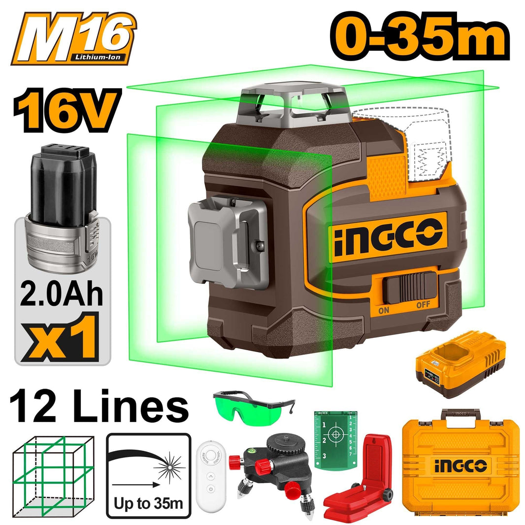 Niveau laser 3D sans fil INGCO – HLL301201 - SME IMPORT