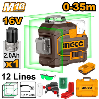 Niveau laser 3D sans fil INGCO – HLL301201 - SME IMPORT