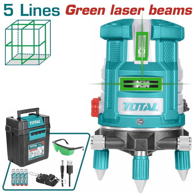 Niveau laser autonivelant 5 lignes vert TOTAL TLL305205 - SME IMPORT
