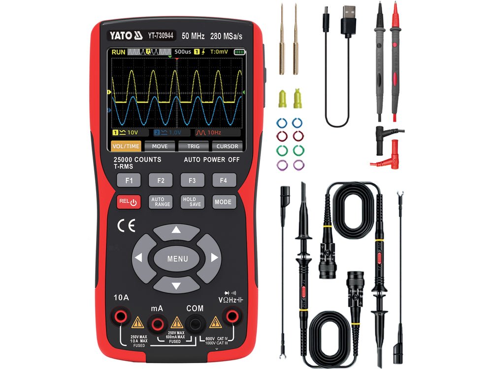 OSCILOSCOP&MULTIMETER DIGITAL 48MSA/A 50Mhz — YATO YT-730944 - SME IMPORT