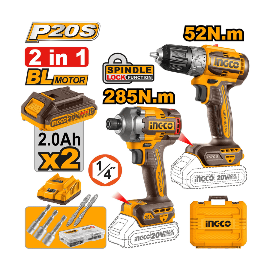 Pack 20 V Brushless INGCO – CKLI20272 - SME IMPORT