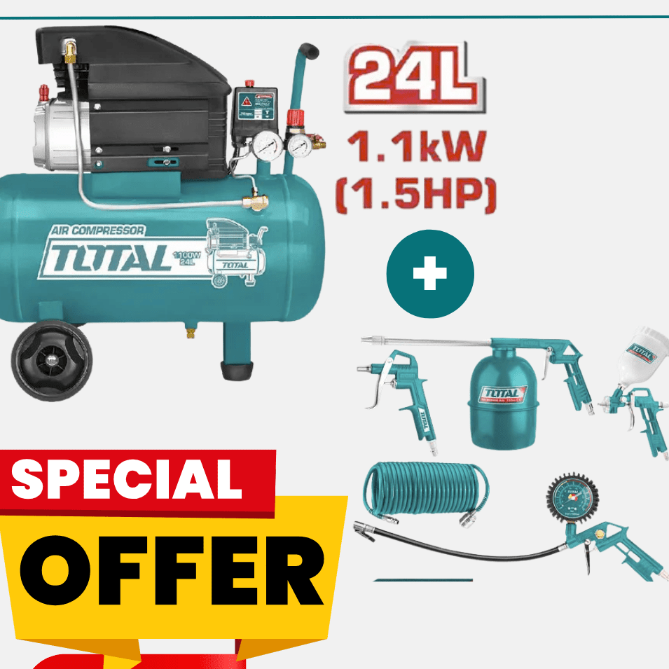 Pack compresseur 24L 1.5hpW TOTAL tunisie atelier pack TC2202461E - SME IMPORT