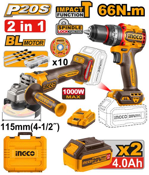 Pack visseuse + meule à disque – INGCO CKLI20273 - SME IMPORT