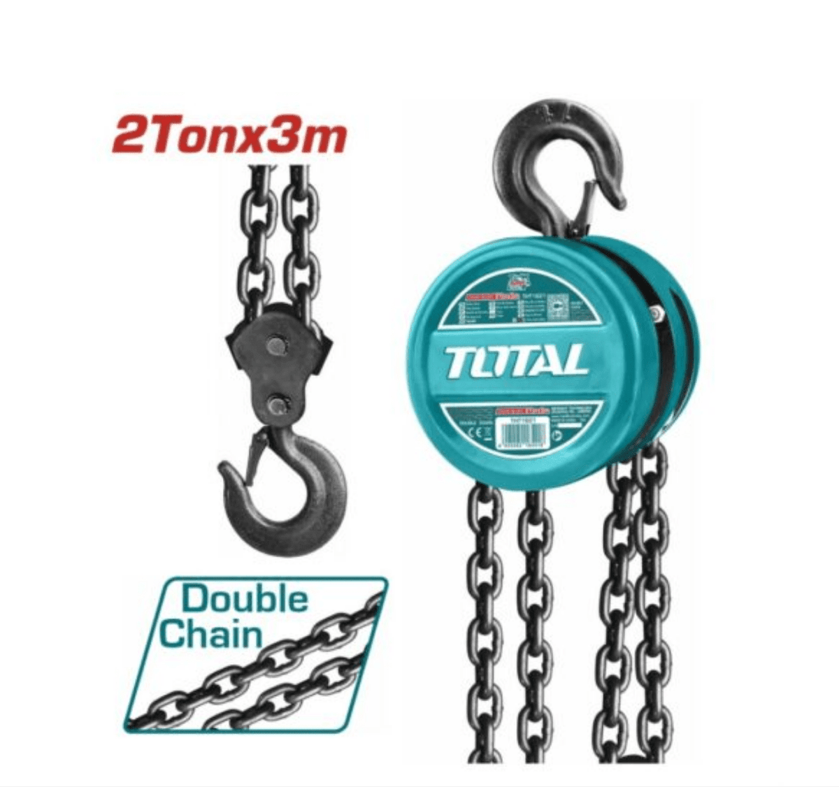 Palan à chaîne 2t 3m–TOTAL levage Fiable–THT1621 - SME IMPORT