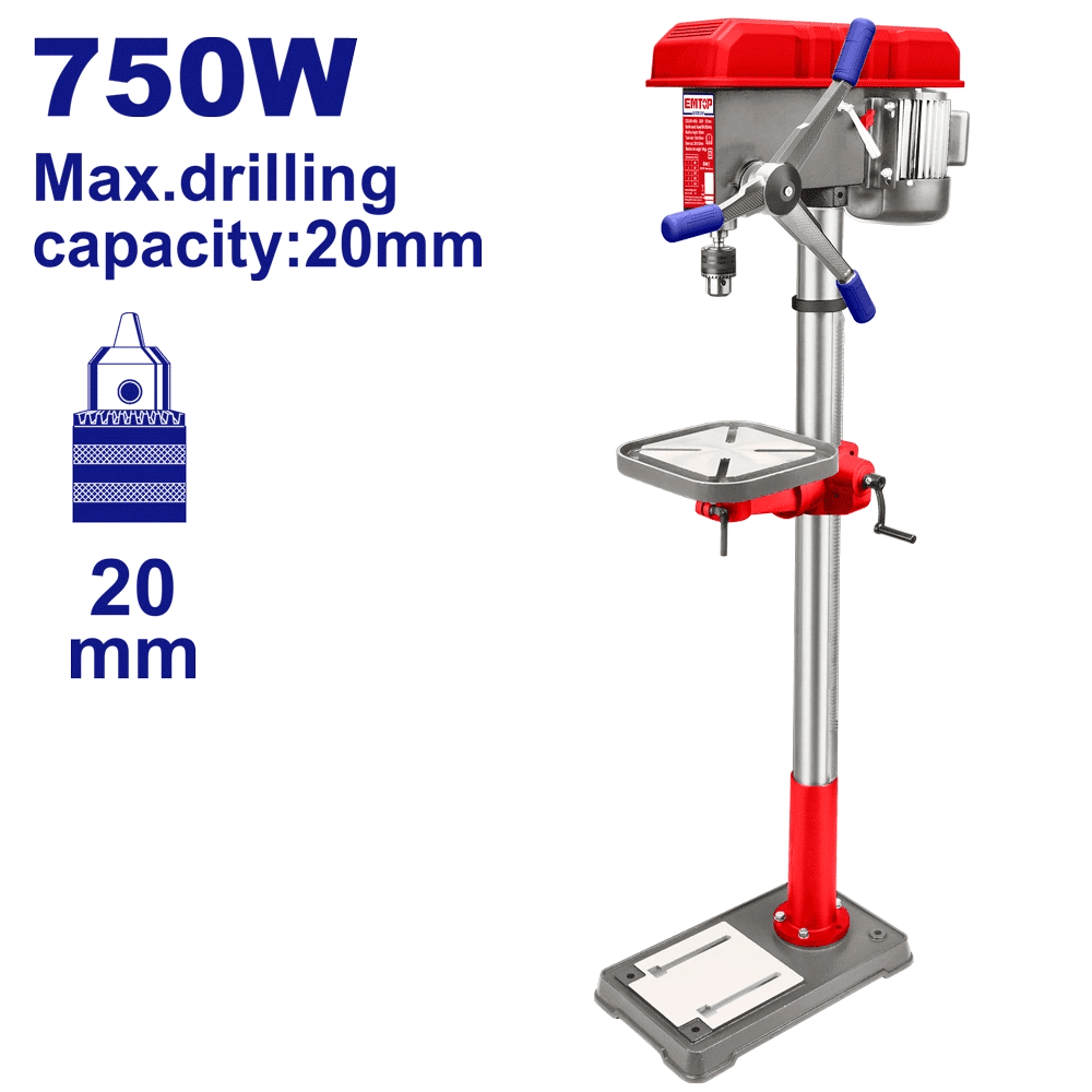 Perceuse á colonne 750W 20MM EMTOP EDPS0205 - SME IMPORT