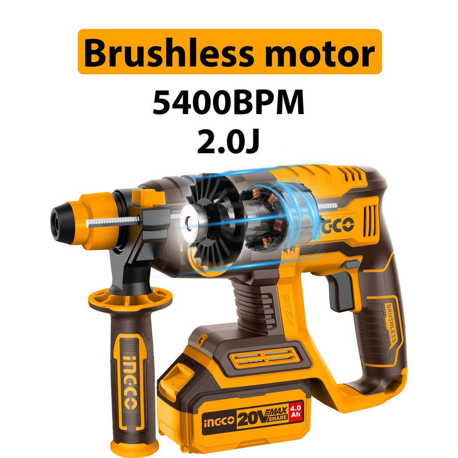 Perforateur Burineur Sans Fil INGCO 20V Brushless Pour Pros