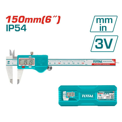 Pied à coulisse électronique TOTAL 150 mm IP54 lcd TMT321506 - SME IMPORT