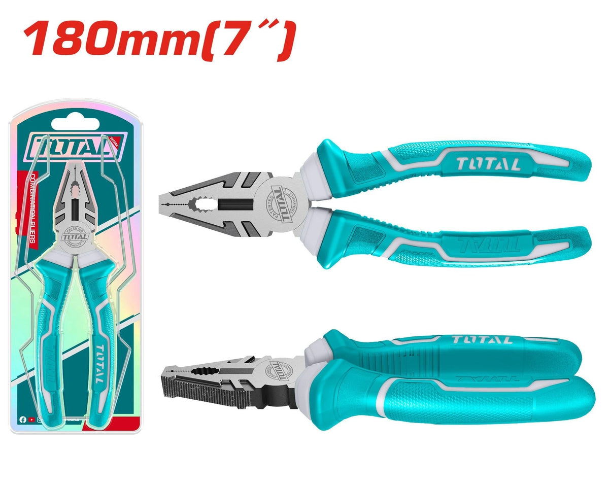 Pince universelle 180mm TOTAL acier carbone poignées ergonomiques tht110706p - SME IMPORT