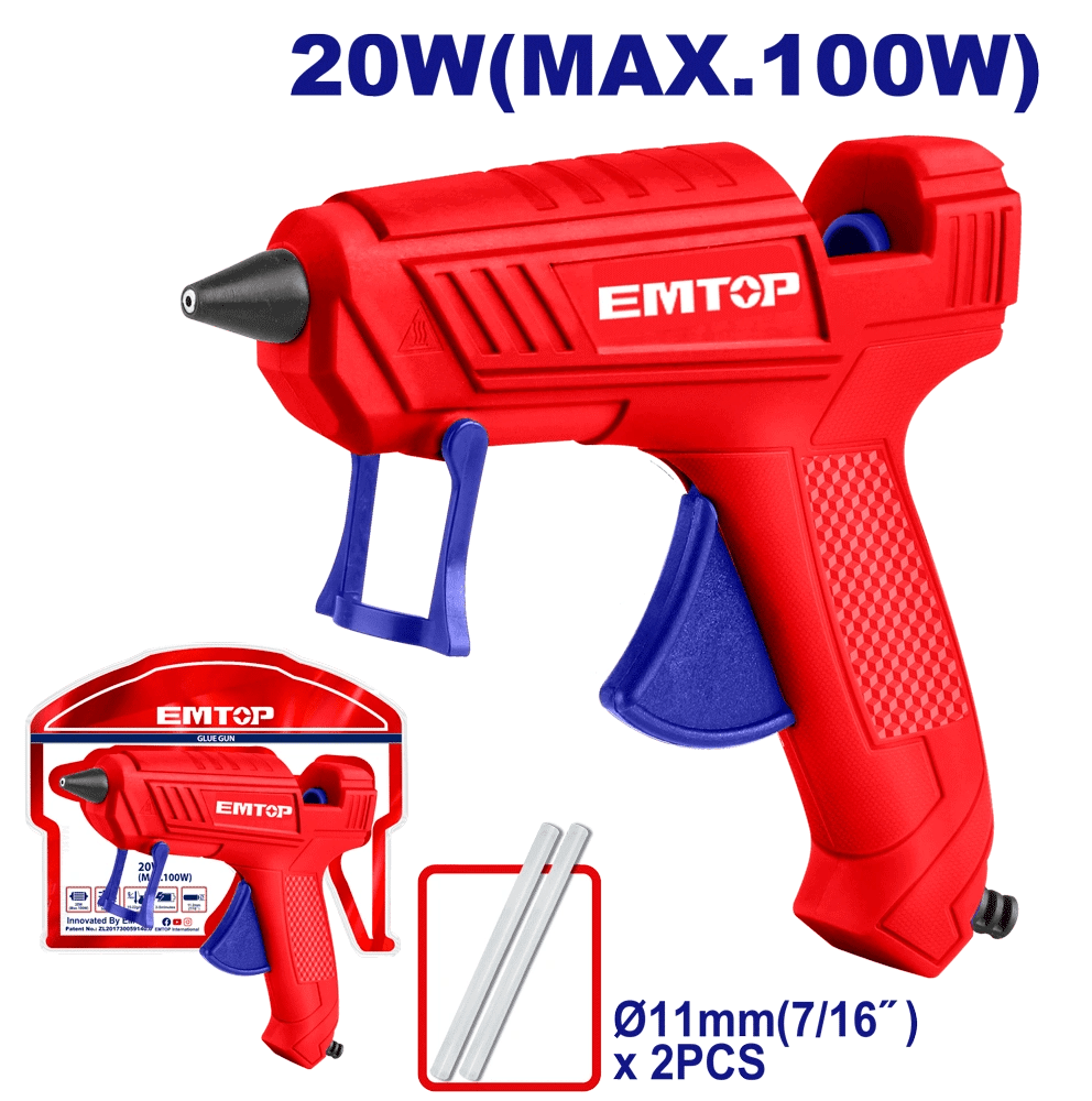 Pistolet silicon électrique 100W EMTOP EGGU1401 - SME IMPORT