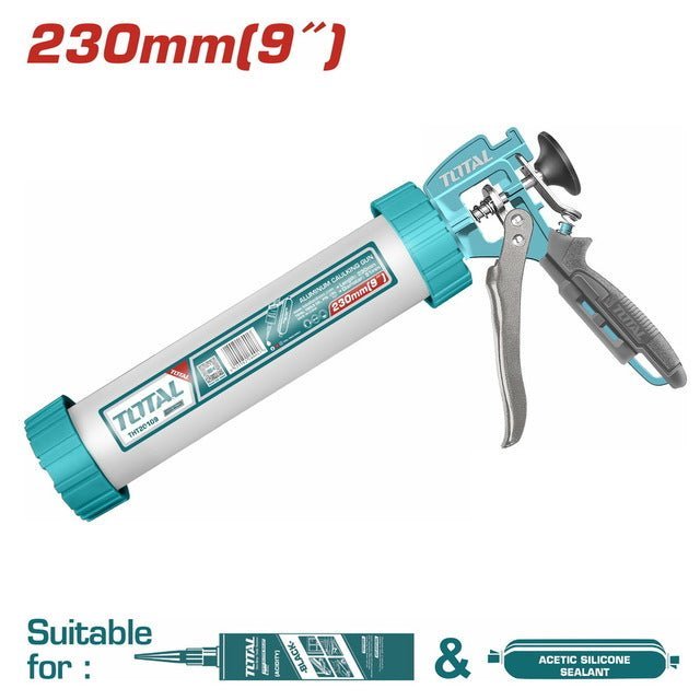 Pistolet silicone 9 pouces aluminium poignée solide robuste et précis TOTAL THT20109 - SME IMPORT