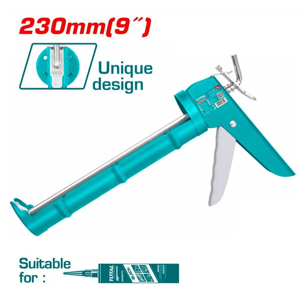 Pistolet silicone TOTAL 230 mm précision pro pour joints THT21809 - SME IMPORT