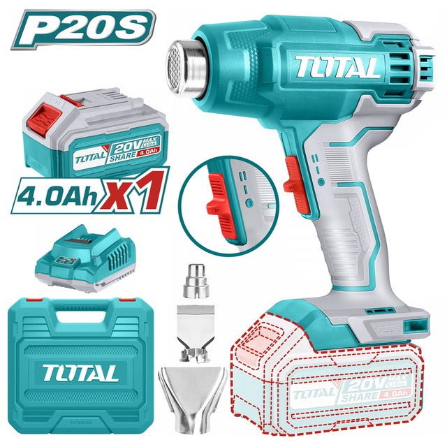 Pistolet thermique TOTAL 20 v 550 c décapage TBLI20025