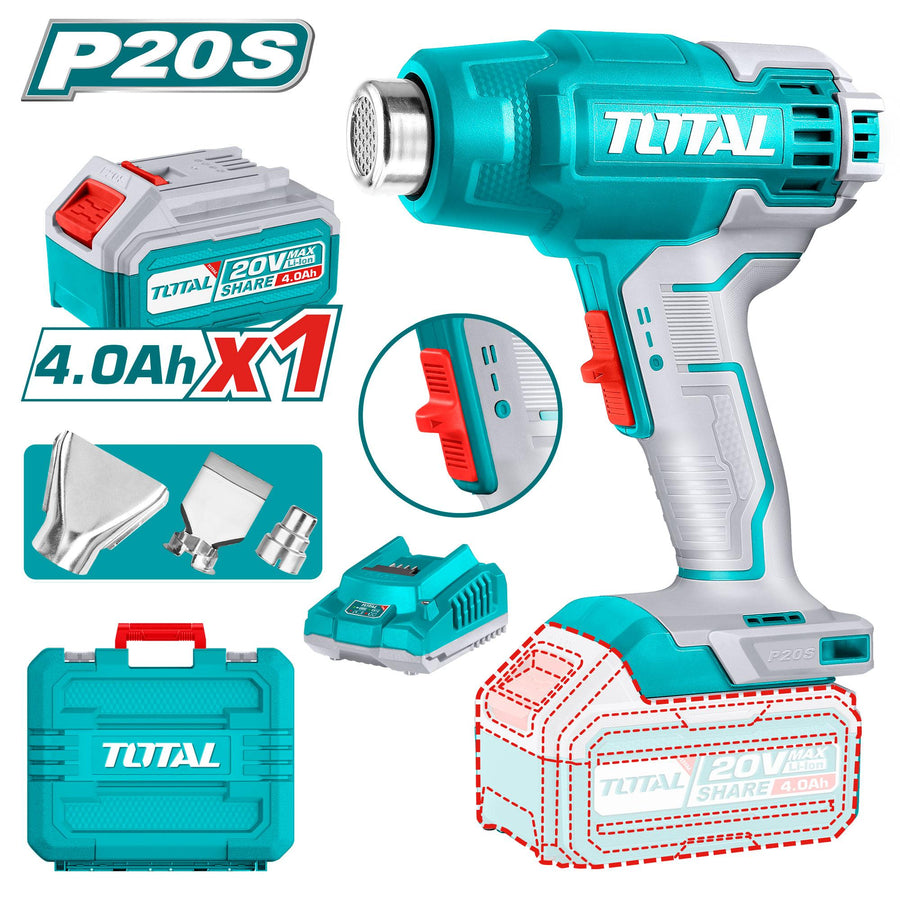 Pistolet Thermique TOTAL 20V 300-550°C Décapage P20S - SME IMPORT
