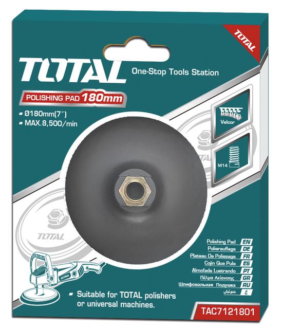 Plateau de poncage TOTAL 180 mm velcro M14 pour polisseuses universelles TAC7121801 - SME IMPORT