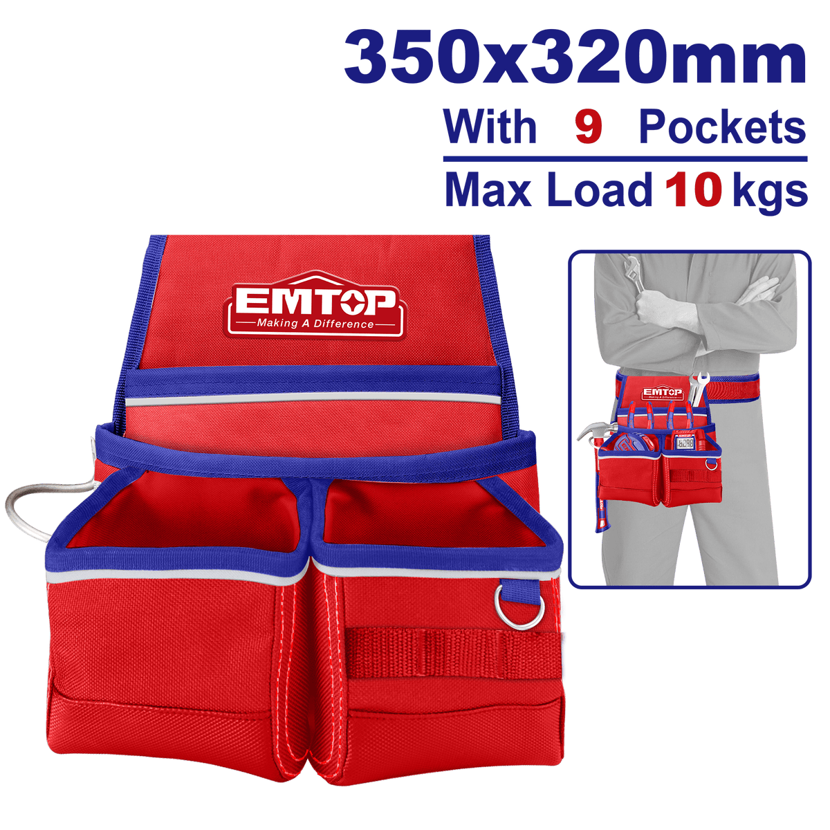 Pochette à outils EMTOP ETBG481034 - SME IMPORT