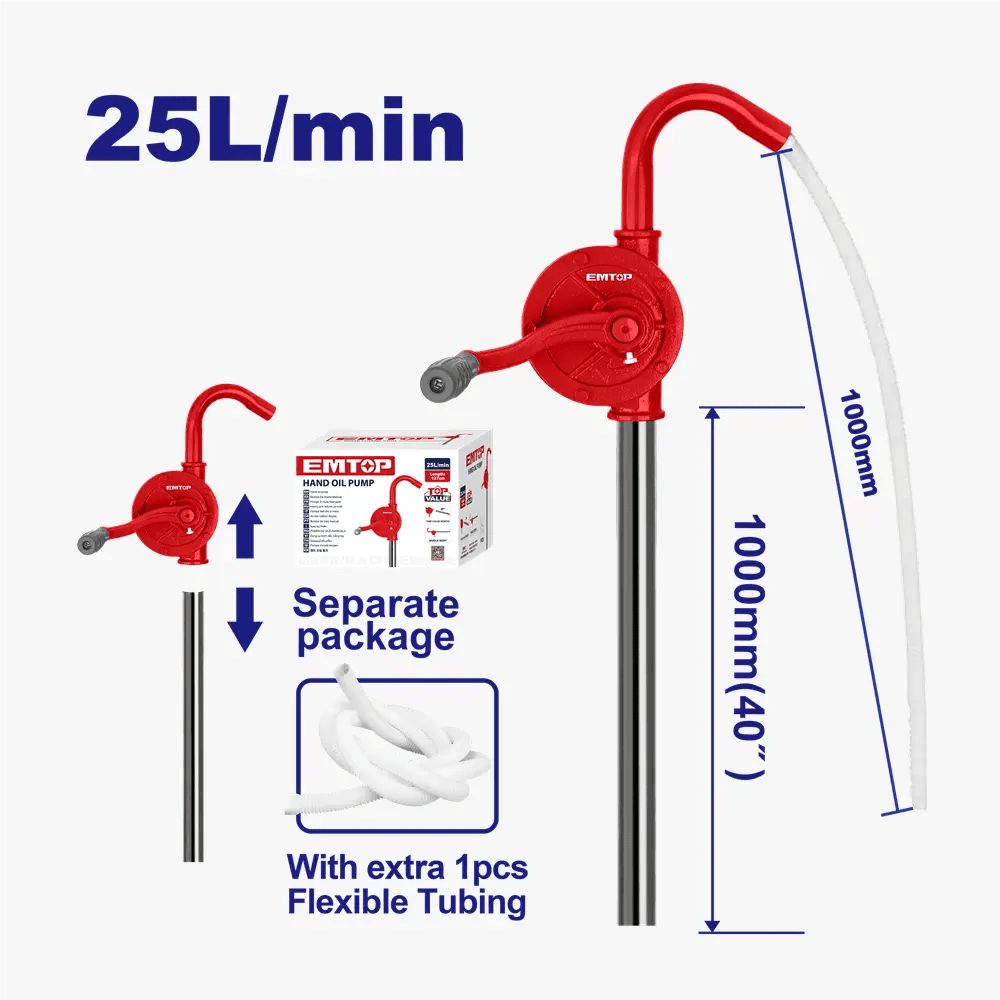 Pompe à huile manuelle 25L/MIN EMTOP EMHY2525 - SME IMPORT