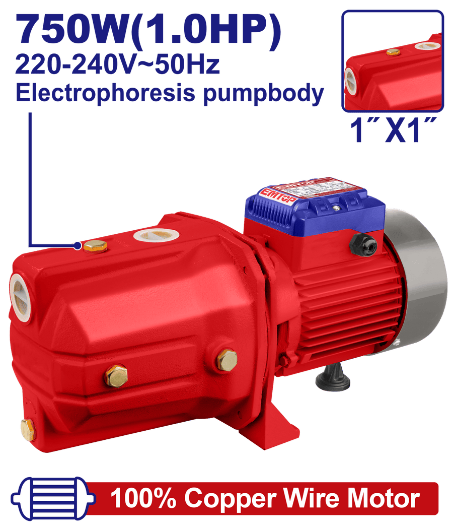 Pompe à jet 1CV auto-amorçante EMTOP EWPPJ07501 - SME IMPORT