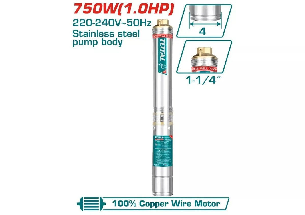 Pompe immergée 1 hp 220-240 v - TOTAL - TWP57501 - SME IMPORT