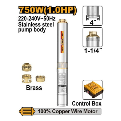 Pompe immergée 750 W (1,0 CV) – 80 m INGCO DWP750621 - SME IMPORT