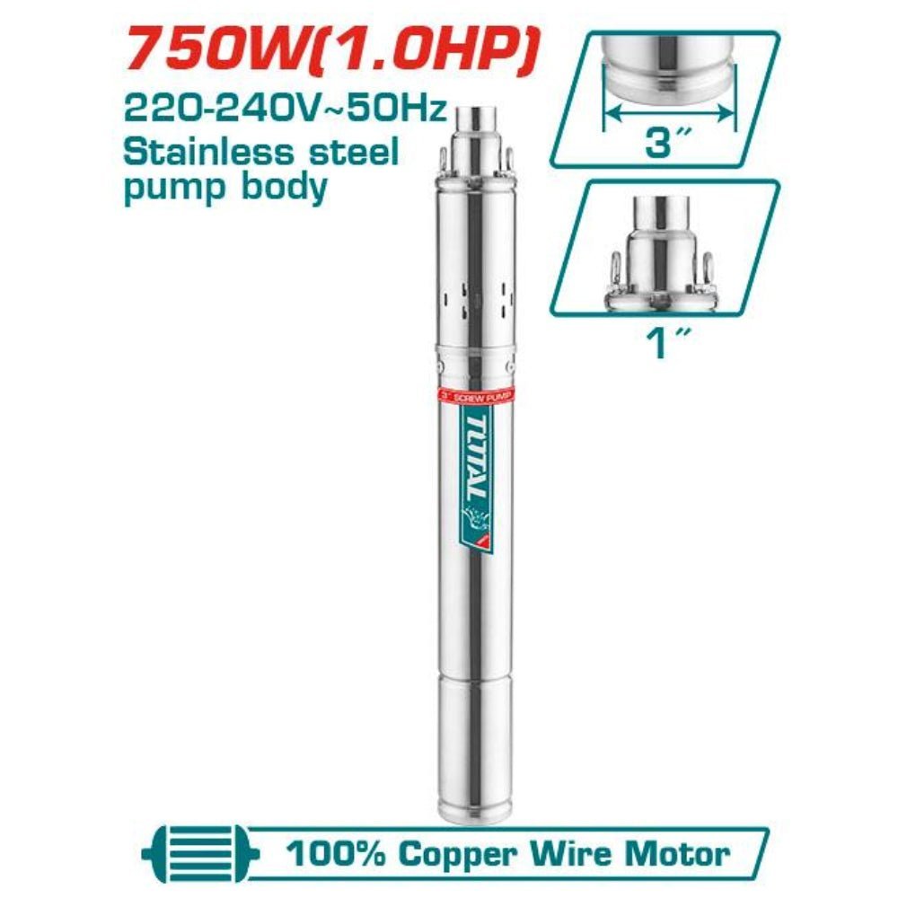Pompe immergée Inox 750W 1HP TOTAL TSWP7501 - SME IMPORT