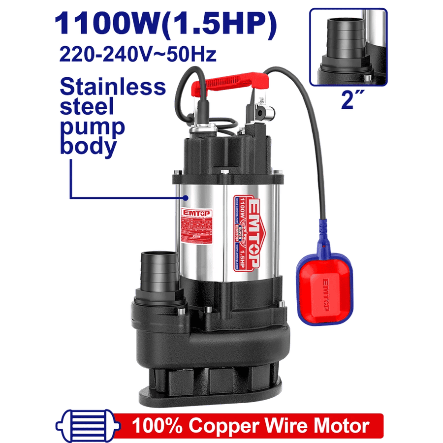 Pompe sub 2″1.5CV H15M 366L/MIN EMTOP EWPPQD11001 - SME IMPORT