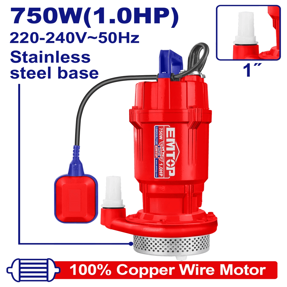 Pompe submer 1″1CV H32M 120L/MIN EMTOP EWPPS07501 - SME IMPORT
