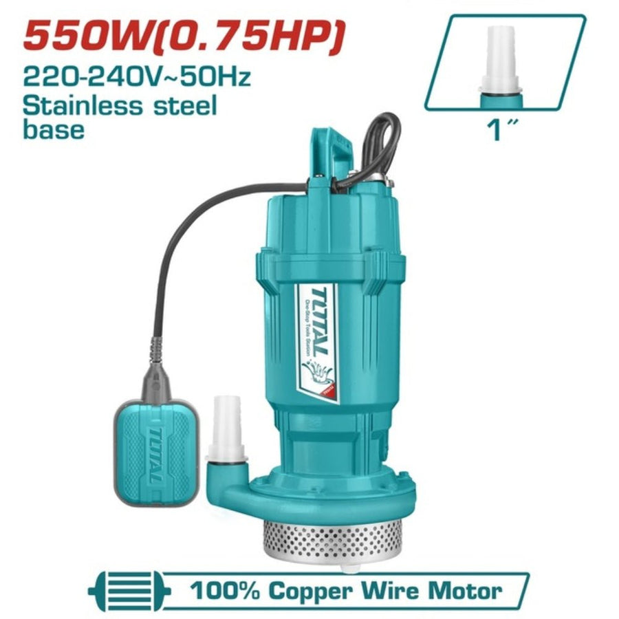 Pompe submersible 550 w 0,75 cv TOTAL TWP65506 sortie 1 pouce TWP65506 - SME IMPORT