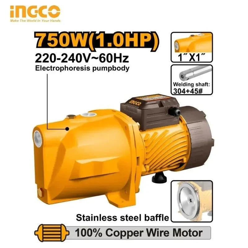 Pompe Surpresseur INGCO 750W (1HP) – JP075068 - INGCO SME TUNISIE