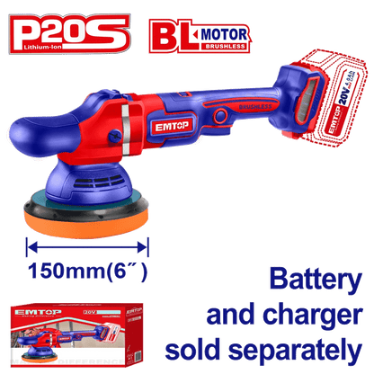 Ponceuse polisseuse 150MM 20V EMTOP ELAP2015 - SME IMPORT