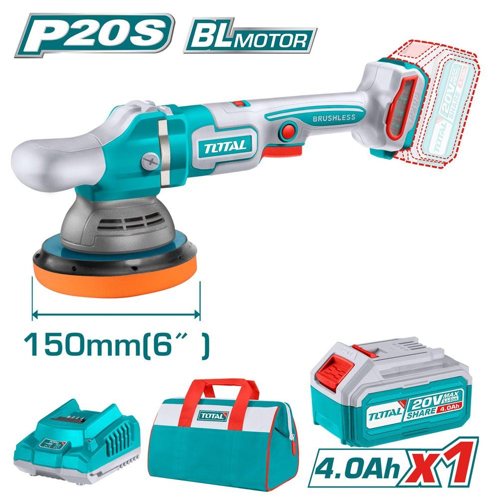 Ponceuse polisseuse 20V 150mm TOTAL TAPLI20151 - SME IMPORT