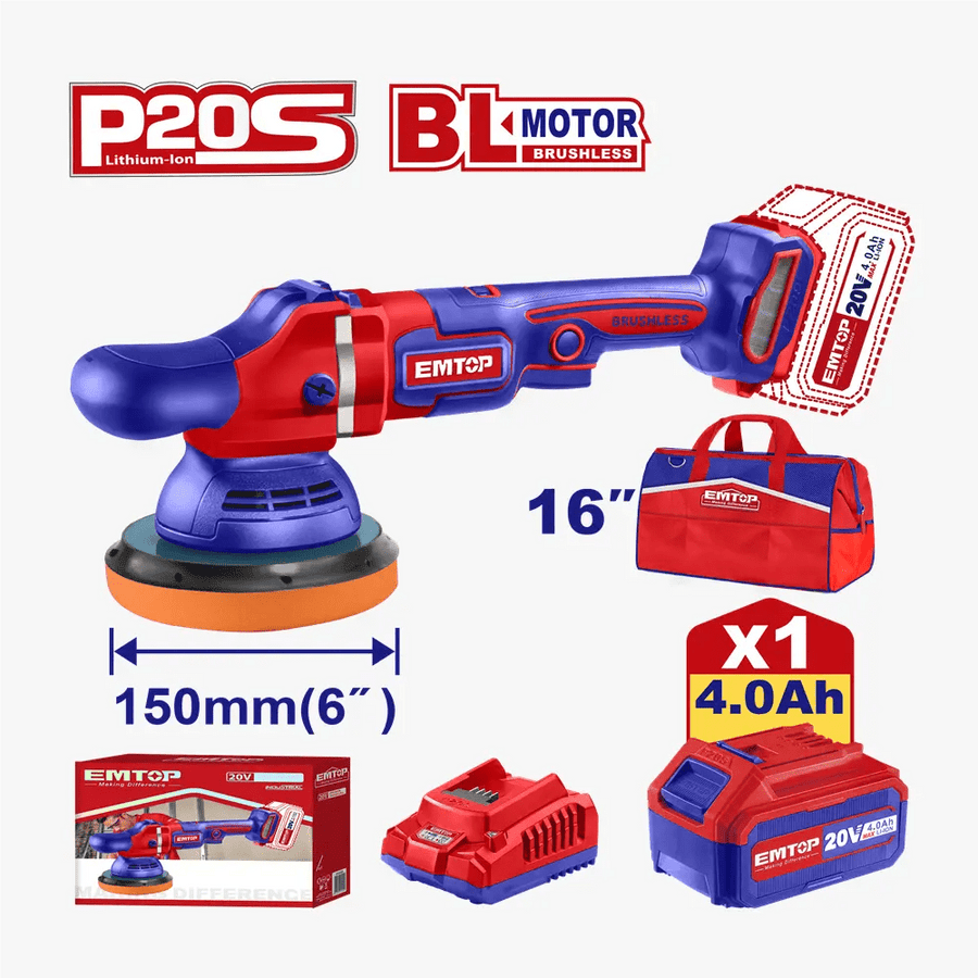 Ponceuse polisseuse 20V 1B4AH EMTOP ELAP20151 - SME IMPORT