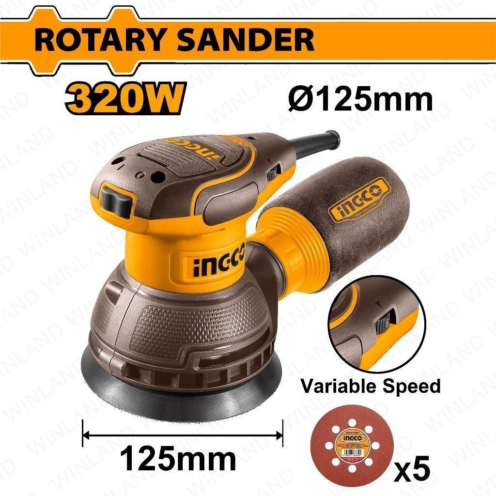 Ponceuse rotative 125mm 320W RS3208 INGCO - SME IMPORT