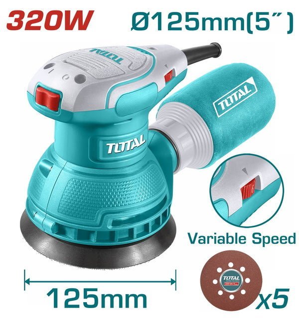 Ponceuse rotative 320W 125mm TOTAL pro TF2131256 - SME IMPORT
